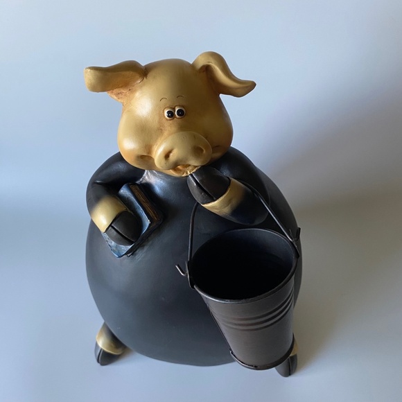 Anthropomorphic Pig Holding Book and Bucket Large (11") Vintage Scarce - Picture 3 of 8